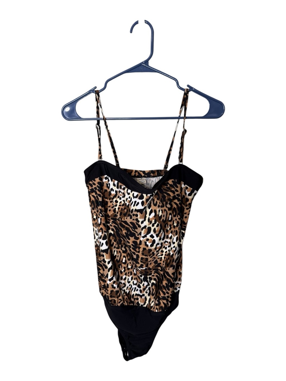 Marina West Leopard Black Size 12 New With Tags One Piece Swimsuit